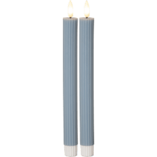 Antikljus Flamme Stripe Blå LED 25cm 2-pack