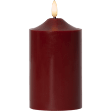 Blockljus LED Inne Flamme Mörkröd 7,5x15cm