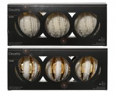 Julkula 3-pack 8cm Vit / Guld