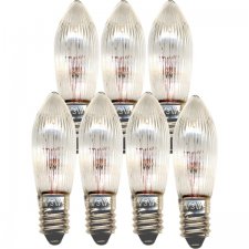 Glödlampa Adventsstake Klar E10 7-pack