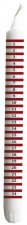 Kalenderljus Red Stripes 24cm 8,5h