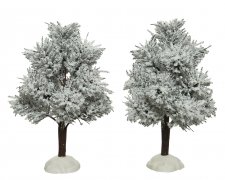 Träd Grön/vit 9x9x14cm 2-pack