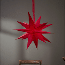 Pappersstjärna December Röd 45x45x45cm