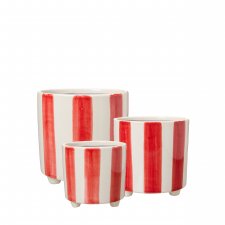 Kruka Rand Röd & Vit