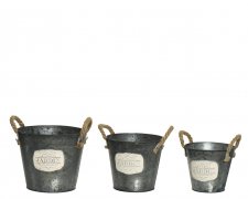 Zinkkruka med handtag och skylt