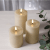 Blockljus Flamme Flow Beige