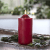 Blockljus LED Inne Flamme Mörkröd 7,5x17cm