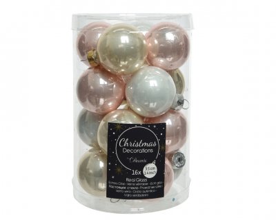 Julkula 3,5cm Rosa/Vit Mix 16-pack