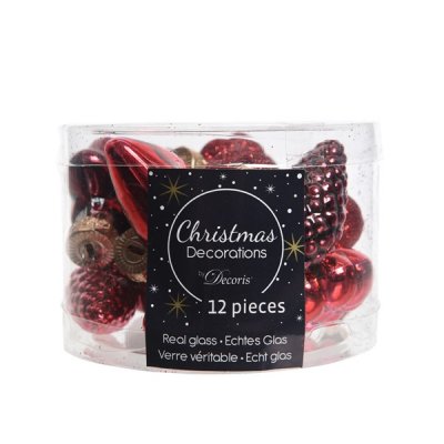 Julkulor Mini Mix Röd 12-pack