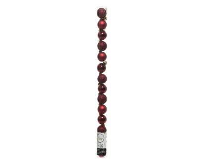 Julkula 3cm Mörkröd Mix 9-pack
