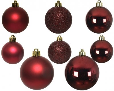 Julkula 6-10cm Mörkröd 26-pack