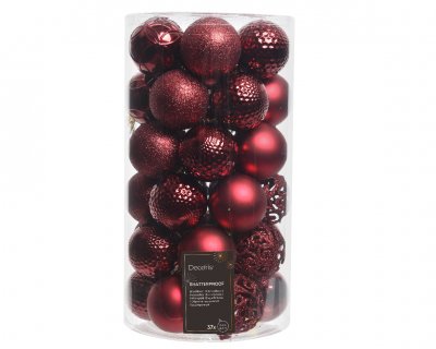 Julkula 6cm Mix Mörkröd 37-pack