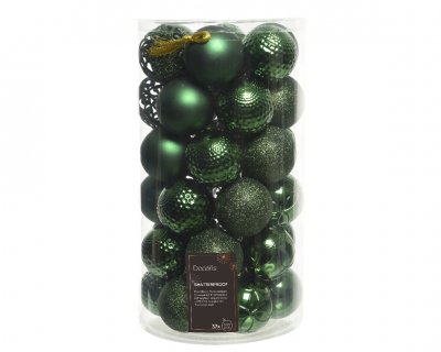Julkula 6cm Mix Mörkgrön 37-pack