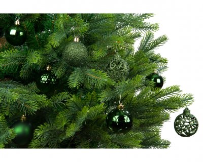 Julkula 6cm Mix Mörkgrön 37-pack