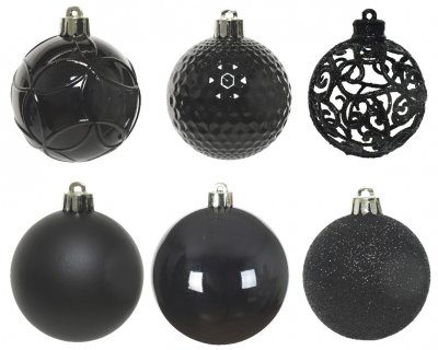 Julkula 6cm Mix Svart 37-pack