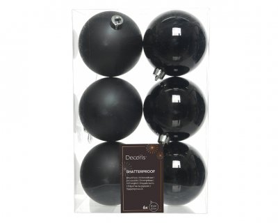 Julkula 8cm Svart 6-pack