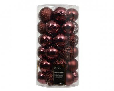 Julkula 6cm Mix Vinrödbrun 37-pack Maroon
