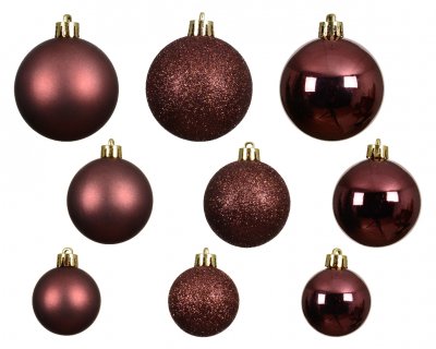 Julkula 6cm Mix Vinrödbrun 37-pack Maroon
