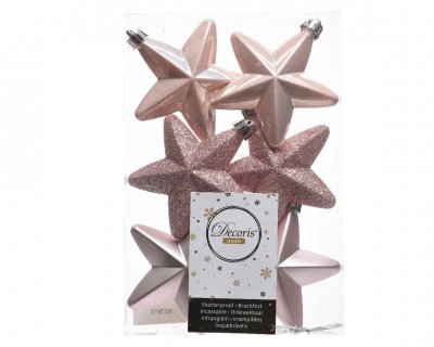 Stjärna 2x7,5cm Ljusrosa 6-pack
