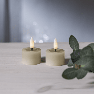 Värmeljus Flamme Beige 2-pack