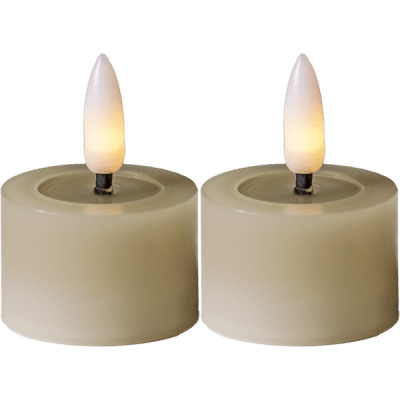 Värmeljus Flamme Beige 2-pack