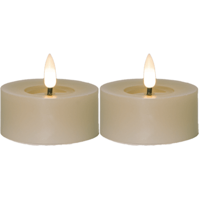 Värmeljus Flamme Beige 2-pack