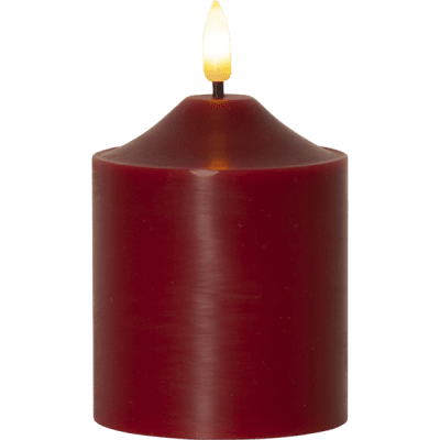 Blockljus LED Inne Flamme Röd 7,5x12cm