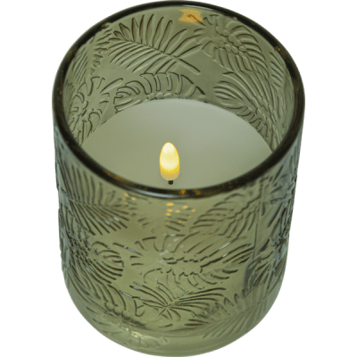 Blockljus LED Inne Blad Grön 12,5x10cm