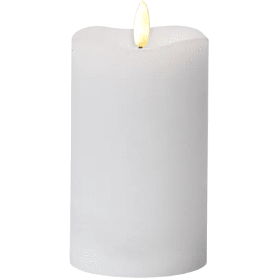 Blockljus LED Flamme Vit 7,5x14cm