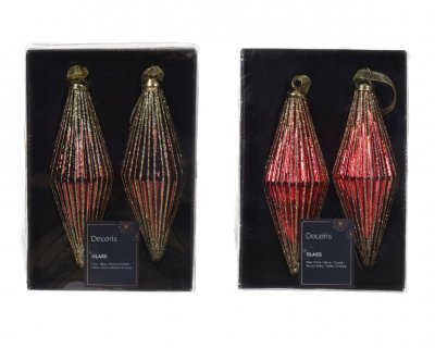 Julgransprydnad 5x5x13cm 2-pack