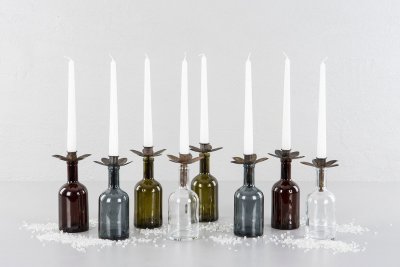 Glasflaska med kork Klar 7,5x18cm