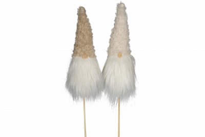 Tomte stick Glitter Creme/Beige 20cm