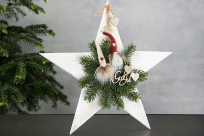 Tomte stick DuoHjärta Mix 12cm