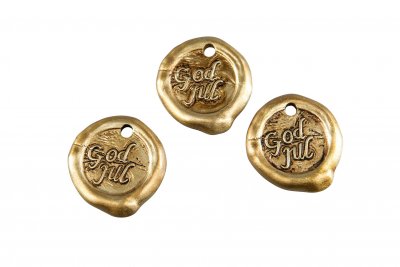 God Jul sigill Guld 4cm