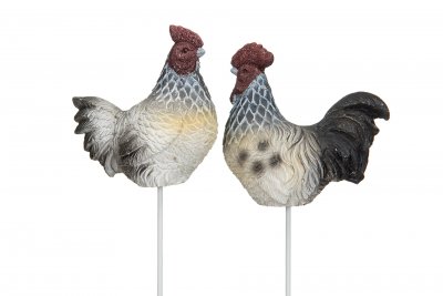 Tupp/höna stick vit 6cm