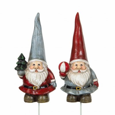 Tomte stick Röd/grå 10cm