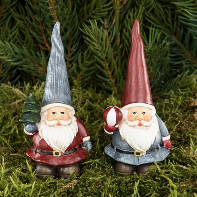 Tomte stick Röd/grå 10cm