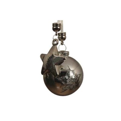 Julkula med stjärna 5cm Silver