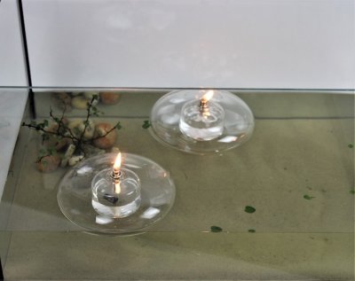 Oljelampa Glas Flytande 14cm