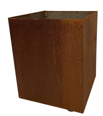 Kruka Corten med botten 45x45x55cm