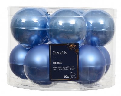Julkula 6cm Mörkbrun Mix 10-pack Sky blue