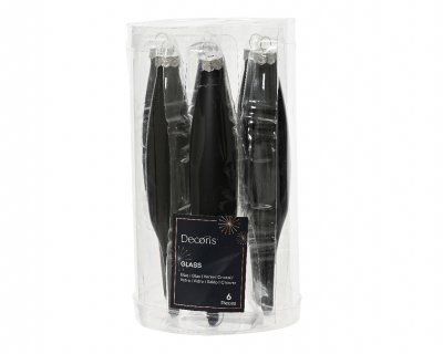 Istapp 15x3cm Svart 6-pack