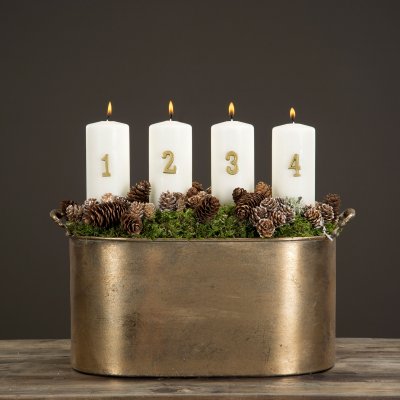Siffror 1, 2, 3, 4 Aluminium Guld 2x3cm