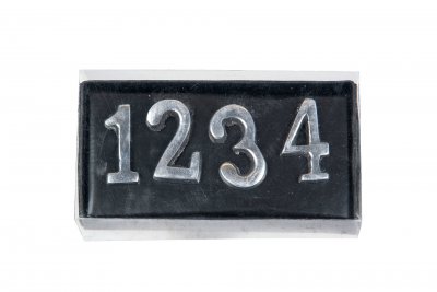 Siffror 1, 2, 3, 4 Aluminium Silver 2x3cm