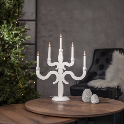 Ljusstake Canna Vit 55x43x15cm