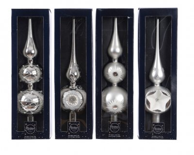 Julgranstopp 8x31cm Silver Mix