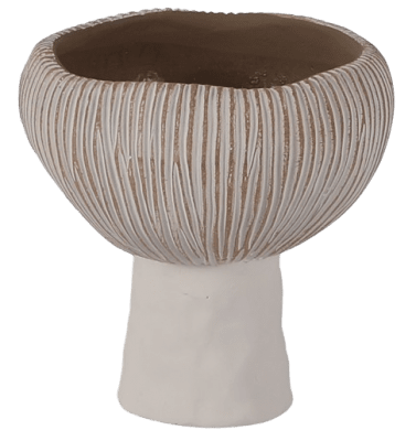 Kruka Trattsvamp Vit / Beige