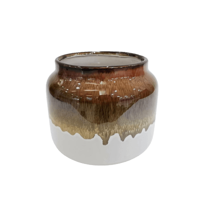 Kruka Brun / Vit 16xH14cm