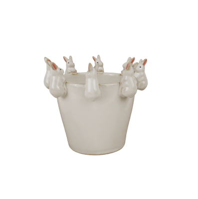 Kruka Kanin Vit 19xH16,5cm