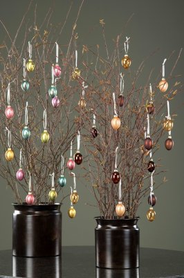 Ägg Glas Hängande Färgmix 10-pack 3x4cm